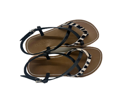 SANDALO ALISIA VACCHETTA FONDO MICRONITE ZEBRA NERO